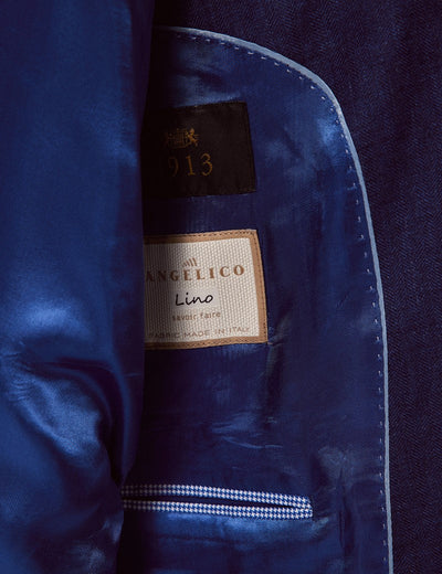 Mens Linen Suit For Beach Wedding - Summer  Suit in Royal Blue Herringbone 5 ZW-3387  - from alligatorwarehouse.com