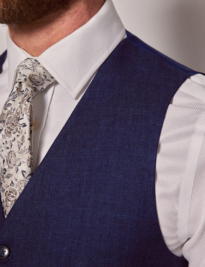 Mens Linen Suit For Beach Wedding - Summer  Suit in Royal Blue Herringbone 9 ZW-3387  - from alligatorwarehouse.com