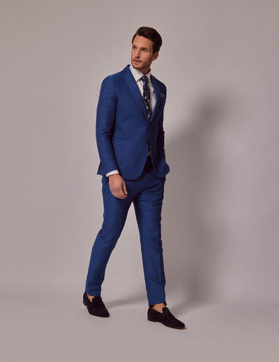 Mens Linen Suit For Beach Wedding - Summer  Slim Suit in Royal Blue 1 6X-8669  - from alligatorwarehouse.com