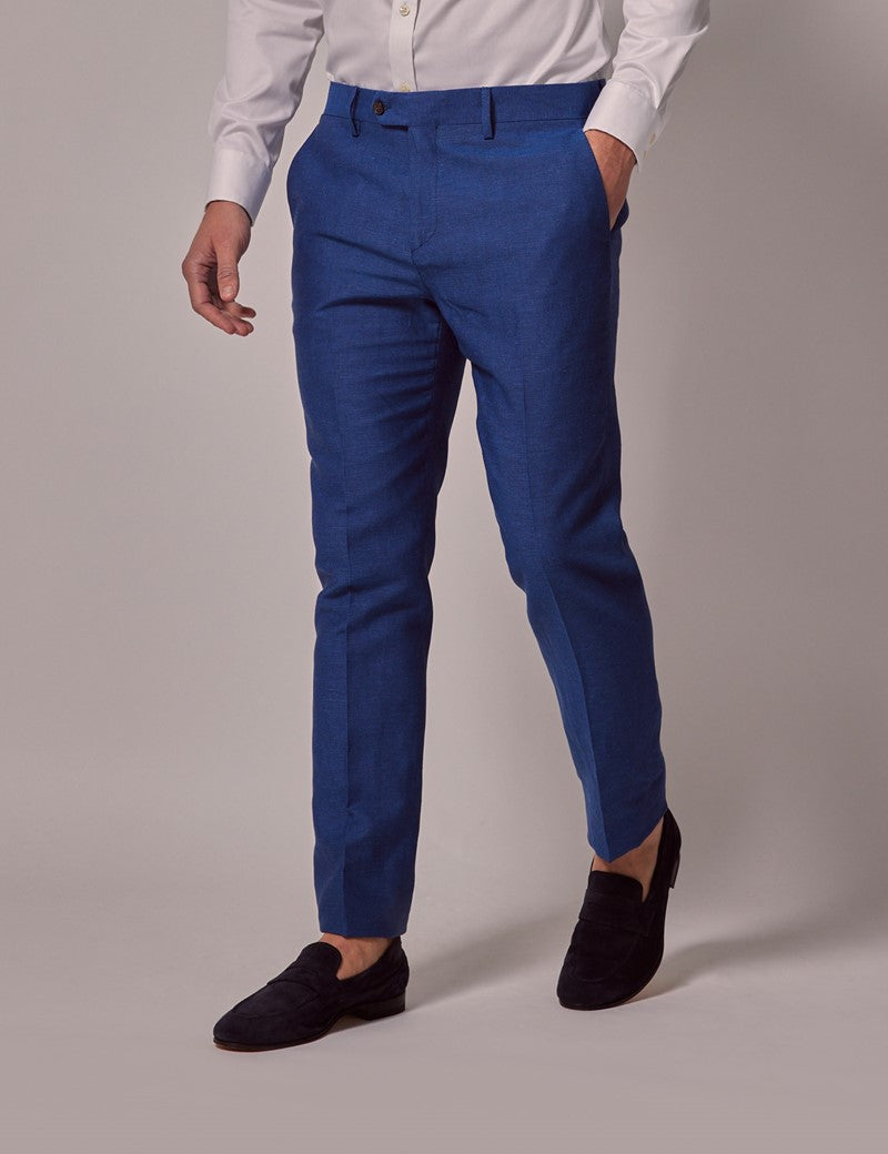 Mens Linen Suit For Beach Wedding - Summer  Slim Suit in Royal Blue 8 6X-8669  - from alligatorwarehouse.com