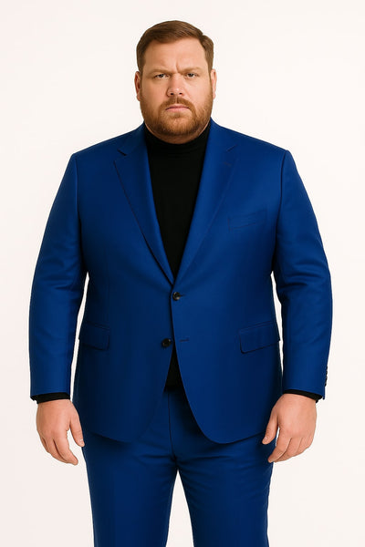 Men's Royal Blue Shiny Satin Suit – 2-Piece Slim Fit Tuxedo with Peak Lapel 4   - from alligatorwarehouse.com