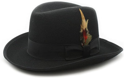 Premium Godfather Hat - Homburg Hat - Men's Homburg Black 1   - from alligatorwarehouse.com