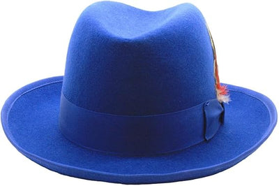 Premium Godfather Hat - Homburg Hat - Men's Homburg  Royal Blue 2   - from alligatorwarehouse.com