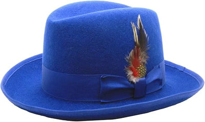 Premium Godfather Hat - Homburg Hat - Men's Homburg  Royal Blue 1   - from alligatorwarehouse.com