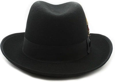Premium Godfather Hat - Homburg Hat - Men's Homburg Black 2   - from alligatorwarehouse.com
