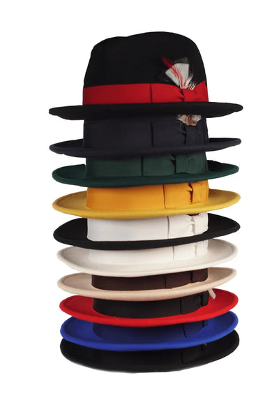 Fedora Hat in 10 Colors - 100% Australian Wool fabric 61   - from alligatorwarehouse.com