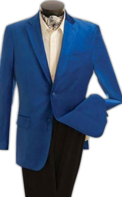 Men's Fashion 2 Button Velvet Jacket Royal Blue Men's Blazer Jacket 1   - from alligatorwarehouse.com