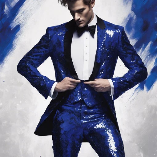 Sequin Tuxedo Suit - Sequin Pants