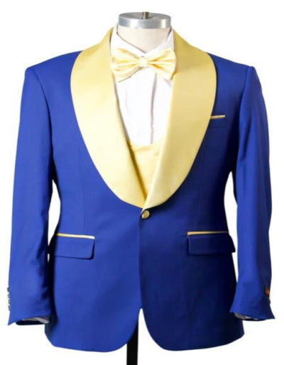 Blue Prom Suit For Men - Blue Homecoming Tuxedo  With Vest Royal 1 FK-9499  - from alligatorwarehouse.com