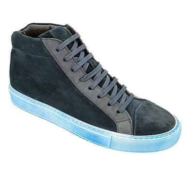 Men's Belvedere Ruben Waxed Suede Hightop Dress Sneaker in Blue 1 MEN RUBEN NAVY-M-09  - from alligatorwarehouse.com