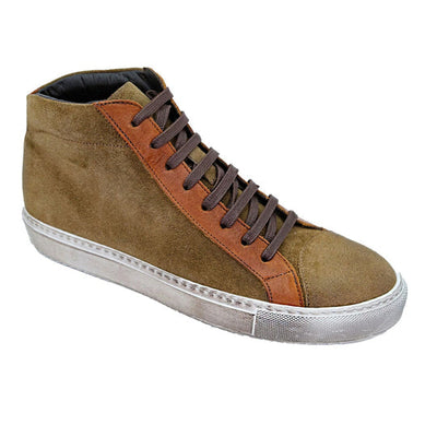 Men's Belvedere Ruben Waxed Suede Hightop Dress Sneaker in Cognac 1 MEN RUBEN COGNAC-M-09  - from alligatorwarehouse.com