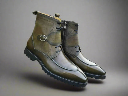 Rugged Split Toe Lace-up Boot