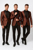 Mens Rust Copper Brick Color Paisley Tuxedo Jacket  Dinner and Wedding Blazer With Black Pants Matching Bowtie 6   - from alligatorwarehouse.com