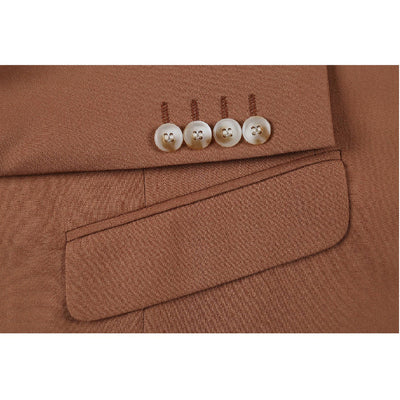 Mens Basic Two Button Slim Fit Suit in Rust 6 K9-9066  - from alligatorwarehouse.com