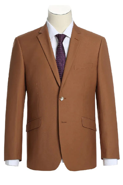 Mens Basic Two Button Slim Fit Suit in Rust 1 K9-9066  - from alligatorwarehouse.com
