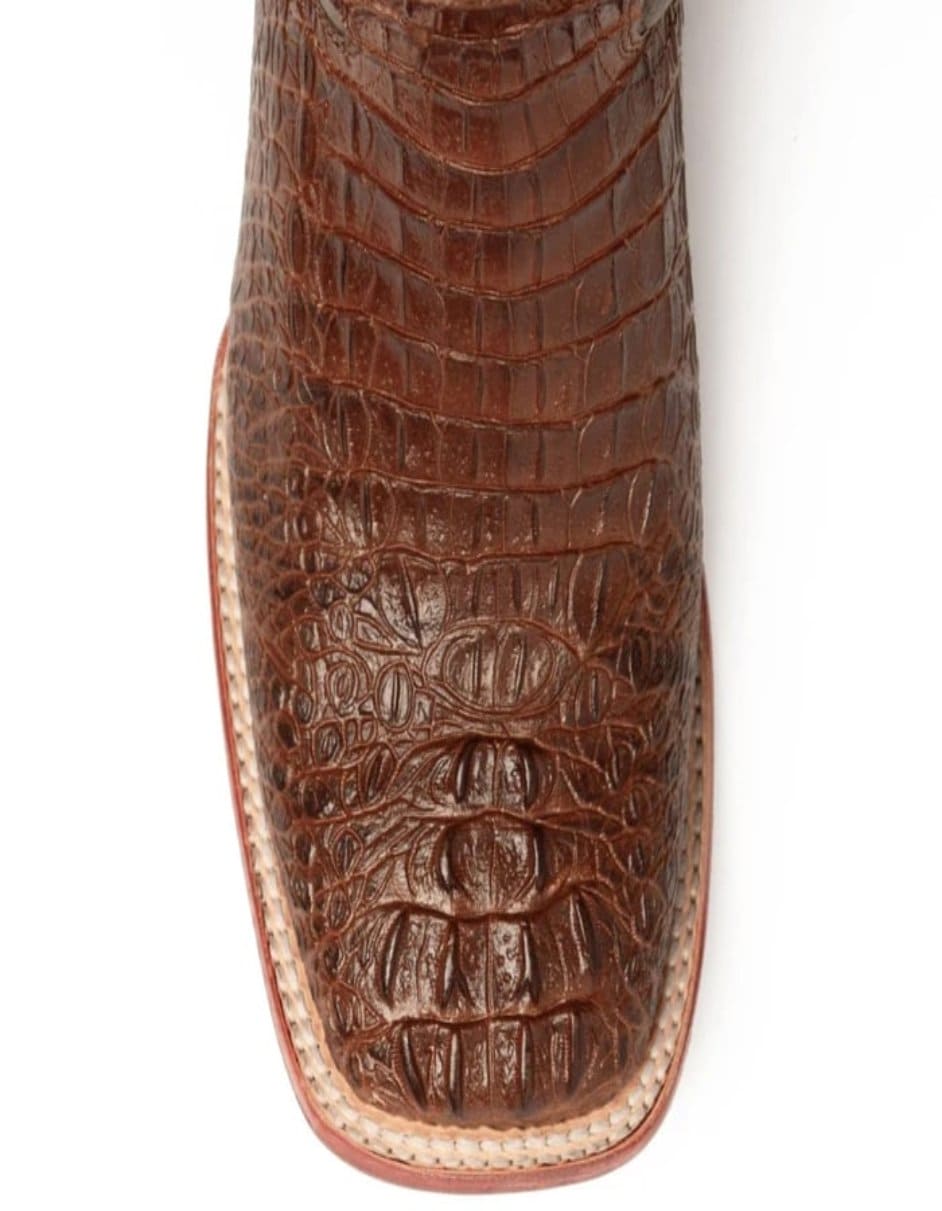 Men's Ferrini Caiman Crocodile Print Boots Handcrafted Rust 3 40393-23-080-D  - from alligatorwarehouse.com