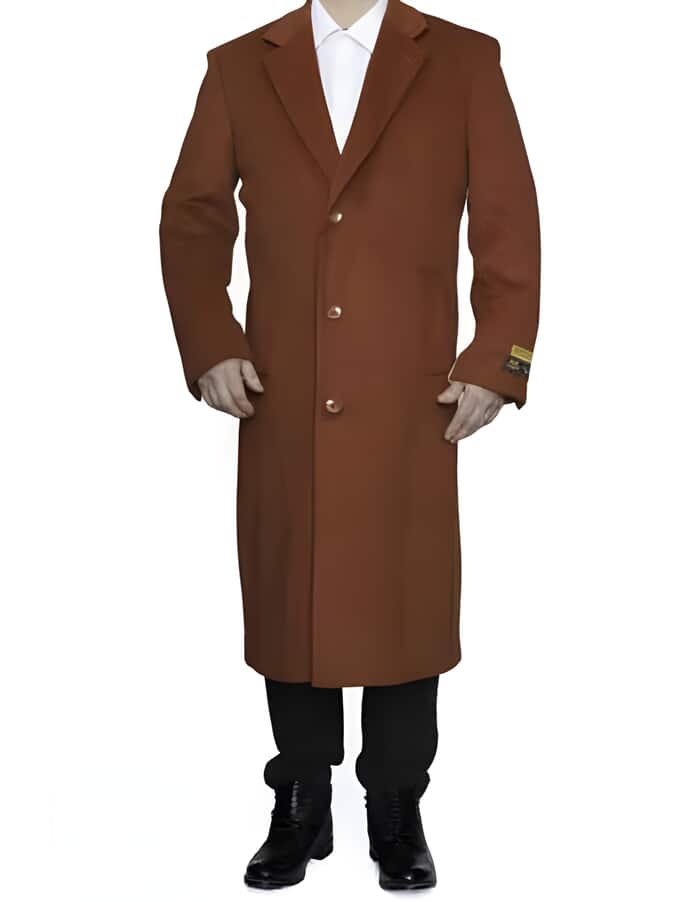 Rust Ankle length Top Coat/Overcoat | Winter men's Topcoat Sale