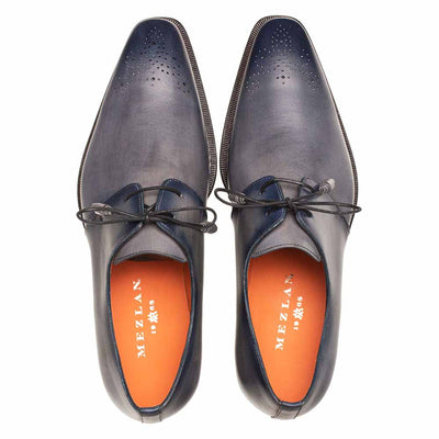 Principe Grey/Rust Patina Leather Men’s Derby Shoes By Mezlan Made In Spain Brand 4   - from alligatorwarehouse.com
