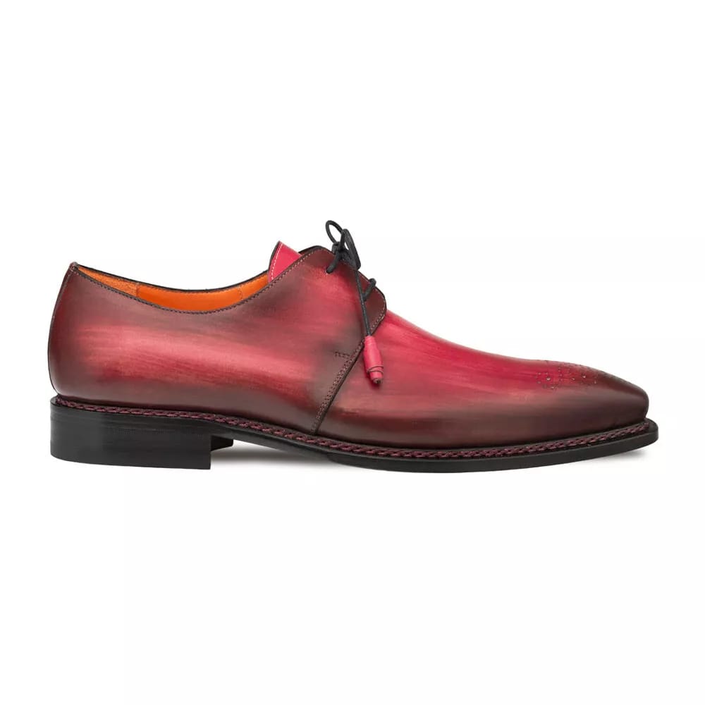 Mezlan Principe Burgundy/Rust Patina Leather Men’s Derby Shoes