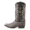 J Toe Cowboy Boots - J Toe Western Boots - Los Altos Rustic Black Python J-Toe Boot 2   - from alligatorwarehouse.com