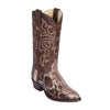 Los Altos Men's Rustic Brown Python Snakeskin Round Toe Boots 2   - from alligatorwarehouse.com