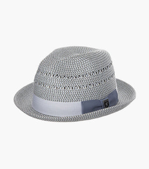 ASHER FEDORA Paper Braided Pinch Front Hat