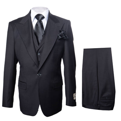 Rossi Man RM2301 – Sam Collection Men’s Slim Fit Formal Suit in Black 1   - from alligatorwarehouse.com