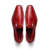 Marco Di Milano Rovigo Men' Shoes Red Genuine Caiman Crocodile Dress Single Monk-strap Loafers 2 ROVIGO_CAIMAN FUSCUS_RED_8  - from alligatorwarehouse.com