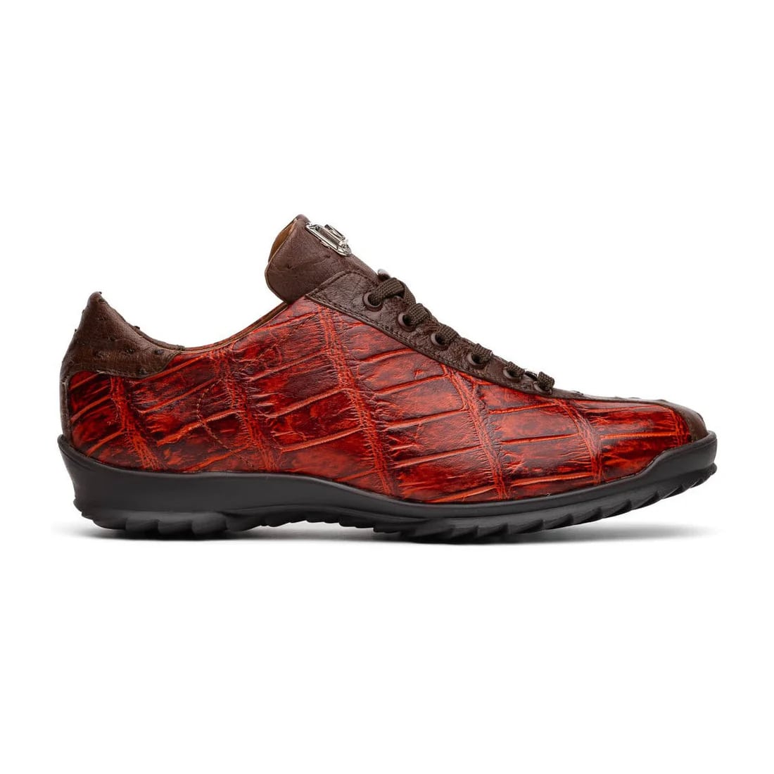 Marco Di Milano Saulo Men's Shoes Cognac Exotic Ostich / Alligator Casual Sneakers