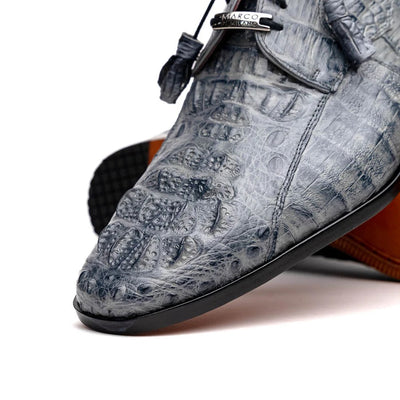 Marco Di Milano Tulum Men's Shoes Gray Exotic Crocodile Derby Oxfords 6 TULUM_CAIMAN FUSCUS_GRAY_8.5  - from alligatorwarehouse.com