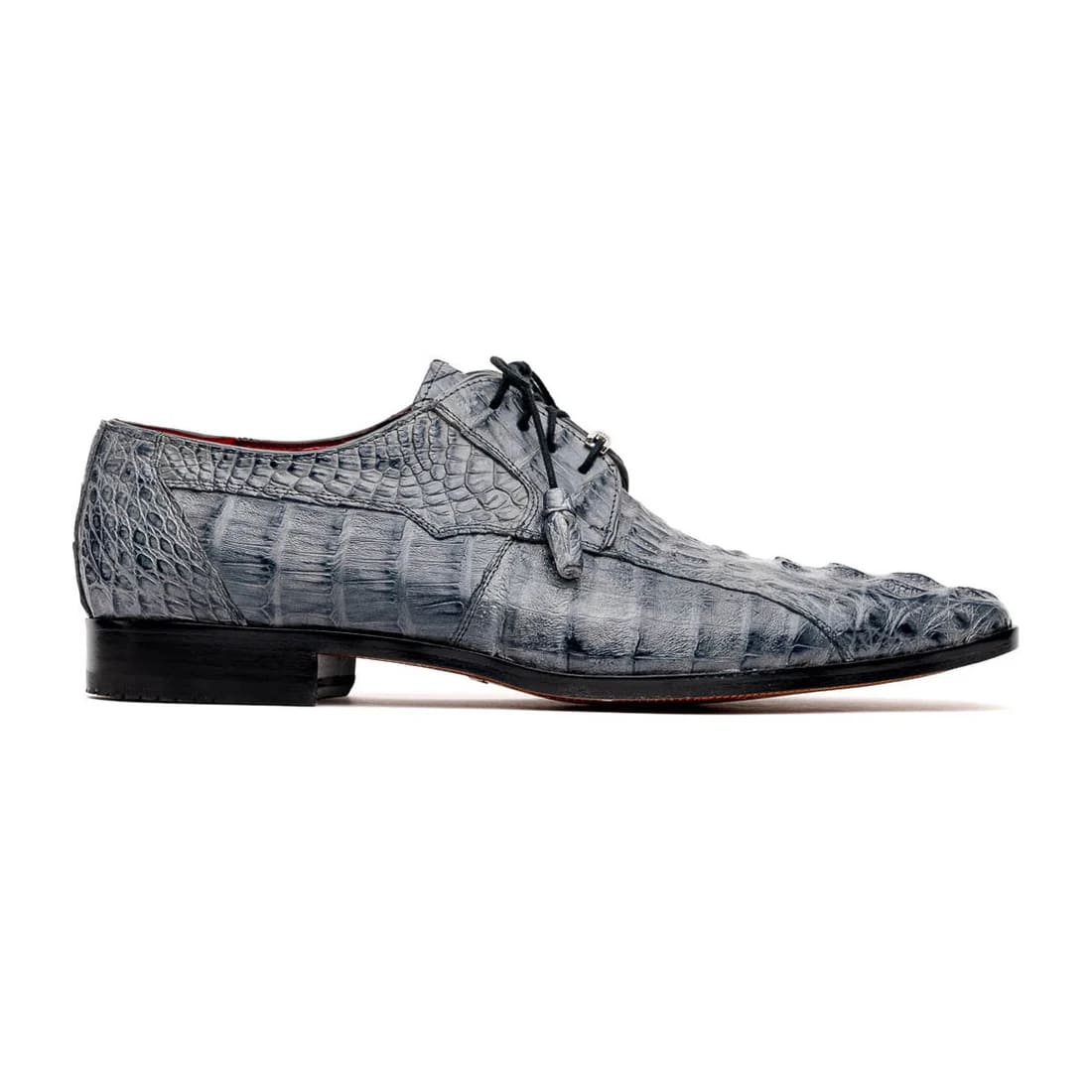 Marco Di Milano Tulum Men's Shoes Gray Exotic Crocodile Derby Oxfords