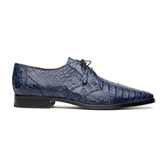 Marco Di Milano Lacio Men's Shoes Navy Exotic Crocodile Derby Oxfords