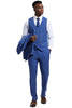 Men's Stacy Adam's One Button Vested Peak Lapel Business Suit in Navy Blue Plaid 4 SM163H1-11-36R  - from alligatorwarehouse.com
