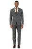 Men's Designer Stacy Adams Vested Glen Plaid Suit in Charcoal & Brown 2 SM203H1-125-34R  - from alligatorwarehouse.com