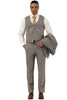 Men's Designer Stacy Adams Vested Suit in Light Brown Sharkskin Weave 4 SM208H1-302-38R  - from alligatorwarehouse.com