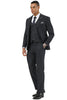Men's Designer Stacy Adams Vested Suit in Black Sharkskin Weave 3 SM208H1-305-38R  - from alligatorwarehouse.com