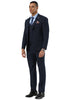 Men's Designer Stacy Adams Vested Suit in Navy Blue Sharkskin Weave 3 SM208H1-306-38R  - from alligatorwarehouse.com