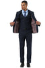 Men's Designer Stacy Adams Vested Suit in Navy Blue Sharkskin Weave 4 SM208H1-306-38R  - from alligatorwarehouse.com