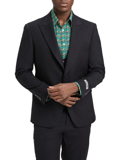 Stacy Adams - Black 3 Piece Hybrid Fit Suit With Expandable Waist Band 2 SO4SM255H1-01-46R  - from alligatorwarehouse.com