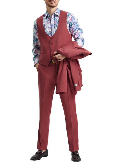 Stacy Adams - Coral 3 Piece Hybrid Fit Suit With Expandable Waist Band 2 SO4SM255H1-06-42R  - from alligatorwarehouse.com