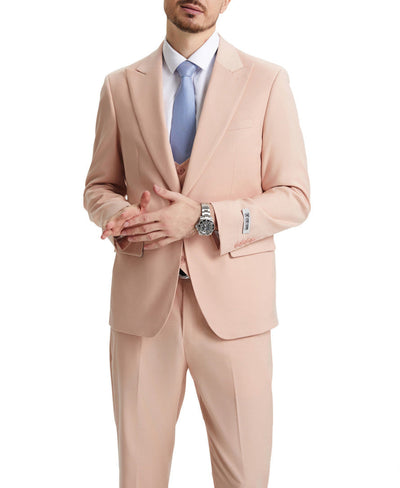 Stacy Adams - Blush 3 Piece Hybrid Fit Suit With Expandable Waist Band 1 SO4SM255H1-07-40R  - from alligatorwarehouse.com