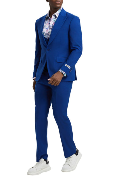 Stacy Adams - Indigo 3 Piece Hybrid Fit Suit With Expandable Waist Band 2 SO4SM255H1-10-38R  - from alligatorwarehouse.com