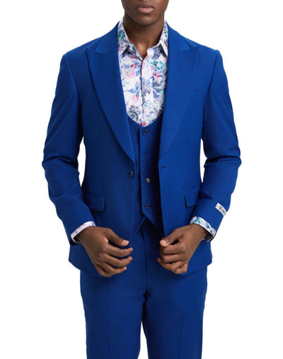 Stacy Adams - Indigo 3 Piece Hybrid Fit Suit With Expandable Waist Band 1 SO4SM255H1-10-38R  - from alligatorwarehouse.com