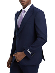 Stacy Adams - Navy 3 Piece Hybrid Fit Suit With Expandable Waist Band