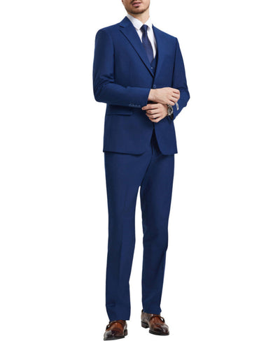 Stacy Adams - 3 Piece Hybrid Fit Suit in Indigo 3 SO4SM282H1-05-36R  - from alligatorwarehouse.com
