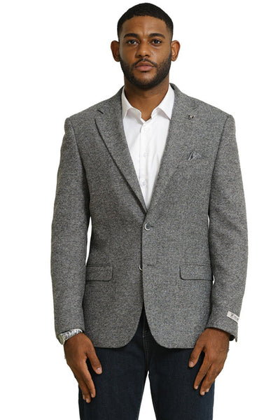 Men's Stacy Adams Vintage Professors Tweed Blazer in Grey 1 SMJ325H1-01-38R  - from alligatorwarehouse.com