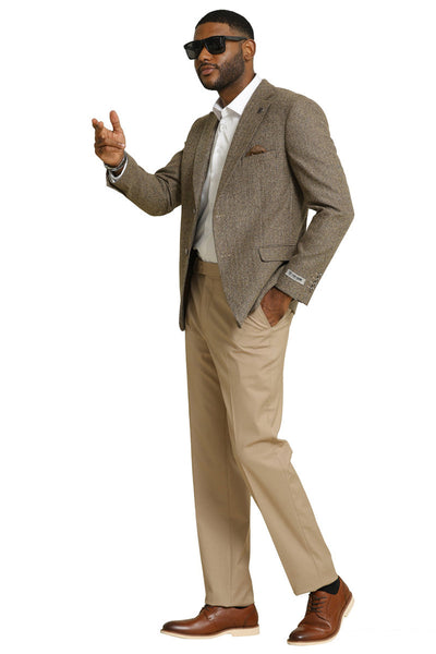 Men's Stacy Adams Vintage Professors Tweed Blazer in Tan 2 SMJ325H1-02-38R  - from alligatorwarehouse.com