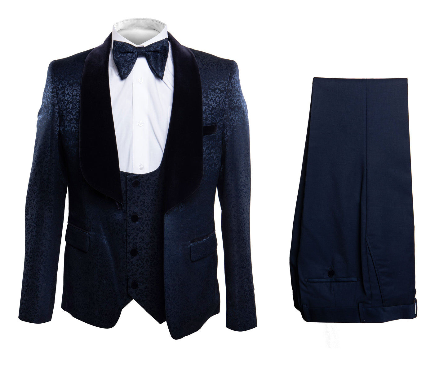 Rossi Man RM1445 – Classic Smoking Style 3-Piece Formal Tuxedo for Men