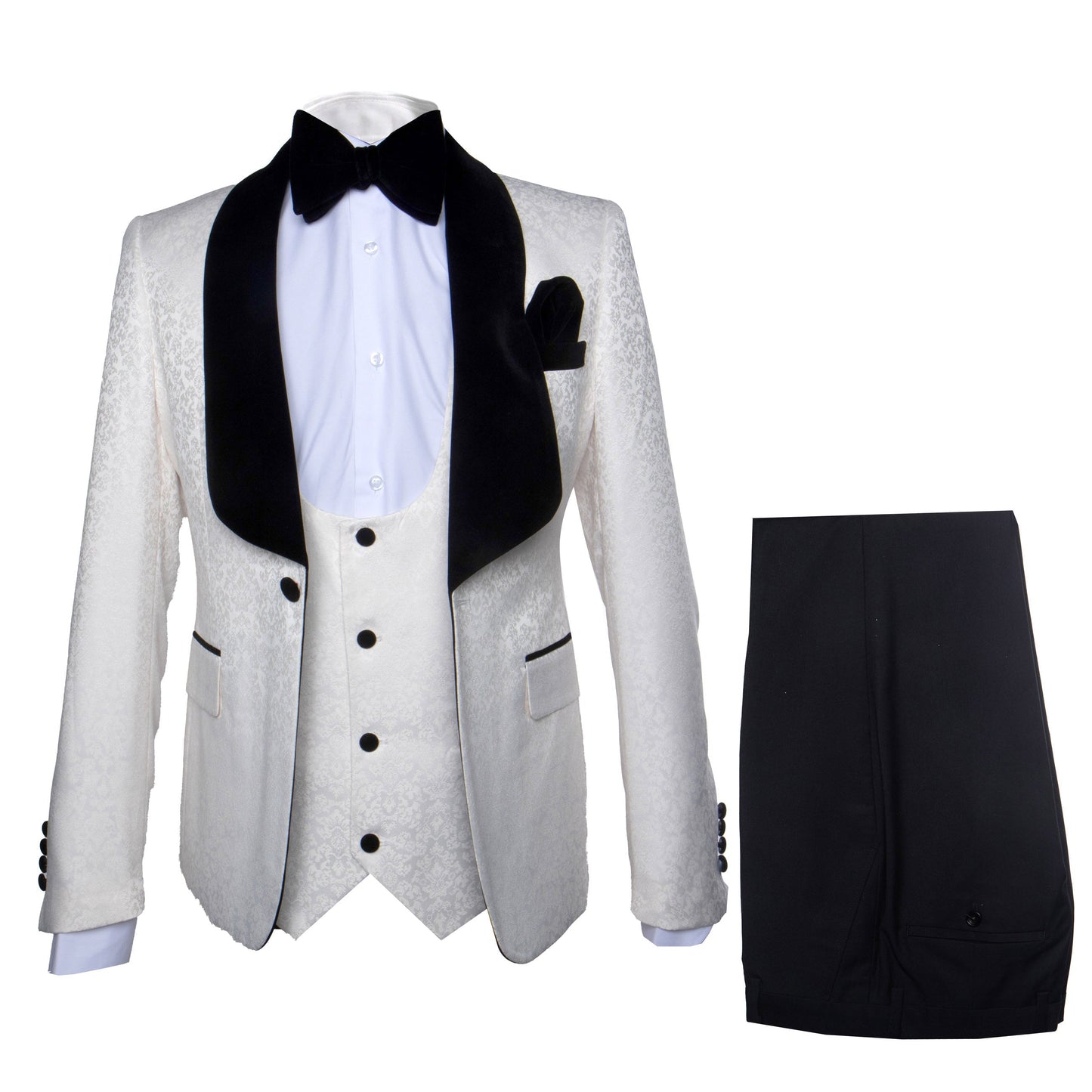 Rossi Man RM1449 – Formal 3-Piece Smoking Style Tuxedo for Men