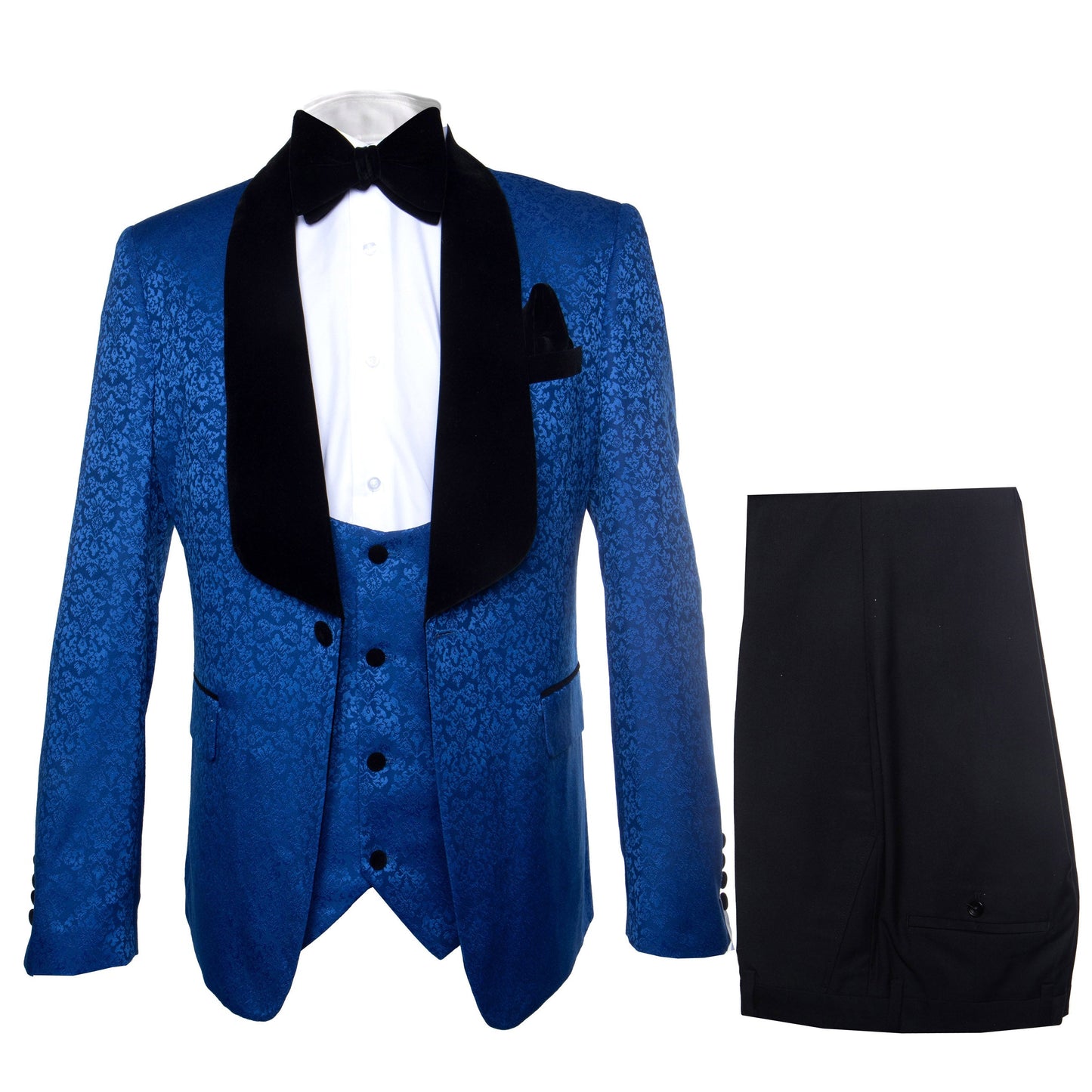 Rossi Man RM1483 – Slim Fit Smoking Style 3-Piece Tuxedo for Men